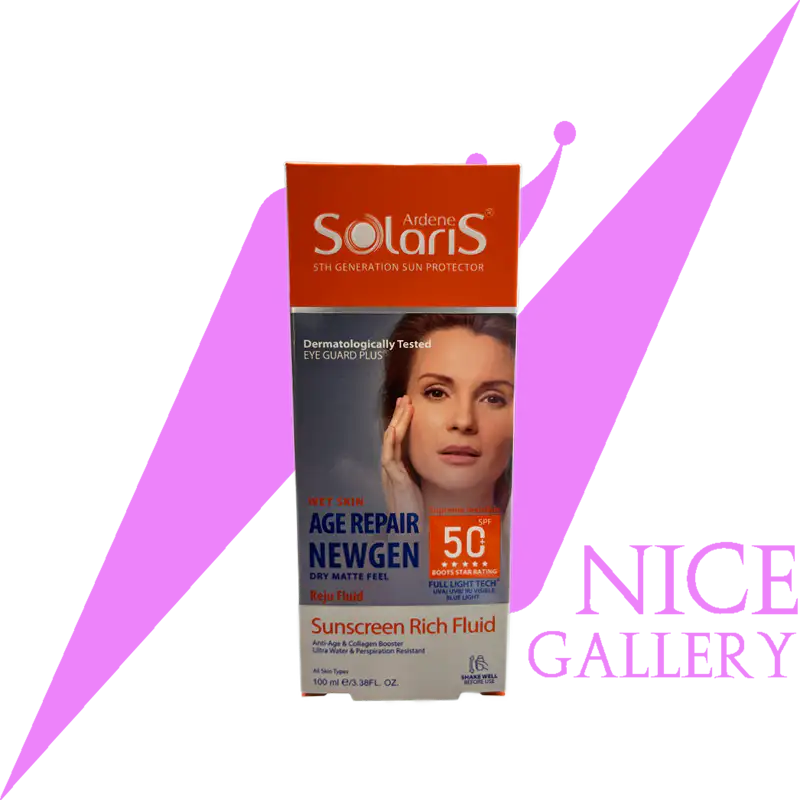 ardene-solaris-age-repair-new-gen-spf50-sun-screen-invisible ضد آفتاب سولاریس SPF50 بی رنگ