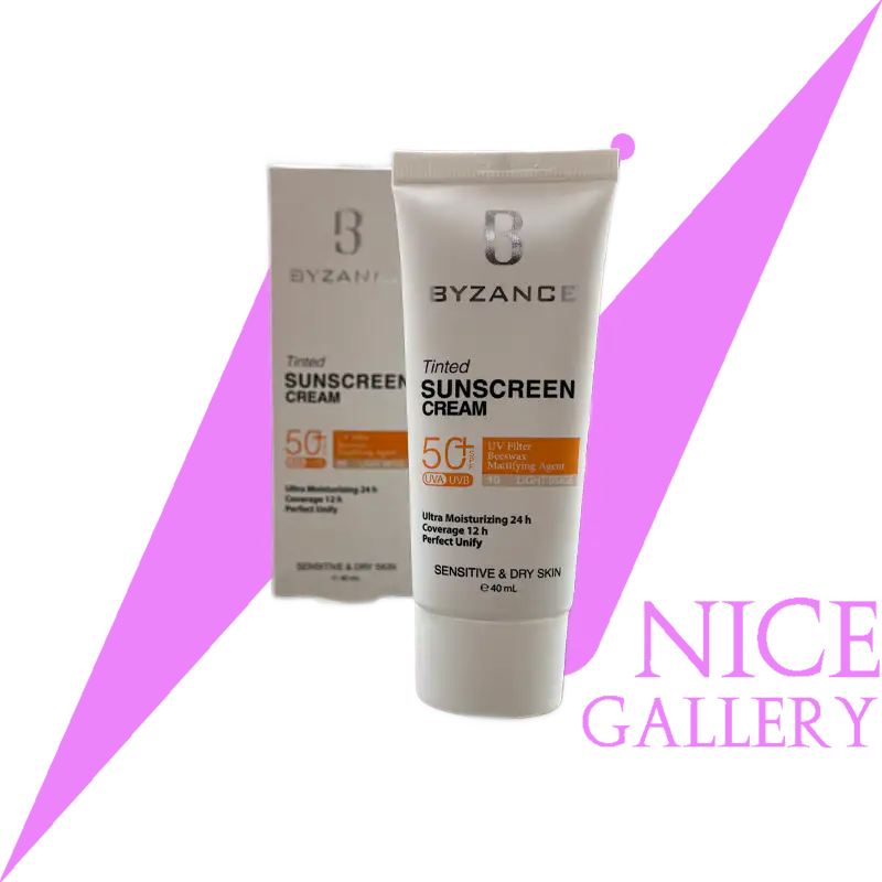 byzance-sunscreen-cream-spf50-light-beige-sensitive-dry-skin ضد آفتاب بیزانس پوست خشک