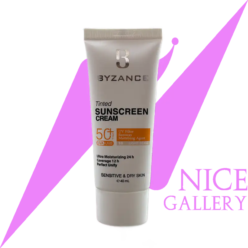 byzance-sunscreen-cream-spf50-light-beige-sensitiveanddry-skin ضد آفتاب بیزانس پوست خشک
