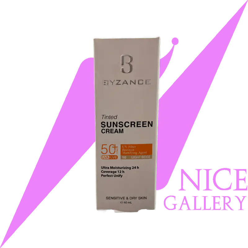 byzance-sunscreen-cream-spf50-light-beige-sensitive&dry-skin ضد آفتاب بیزانس پوست خشک