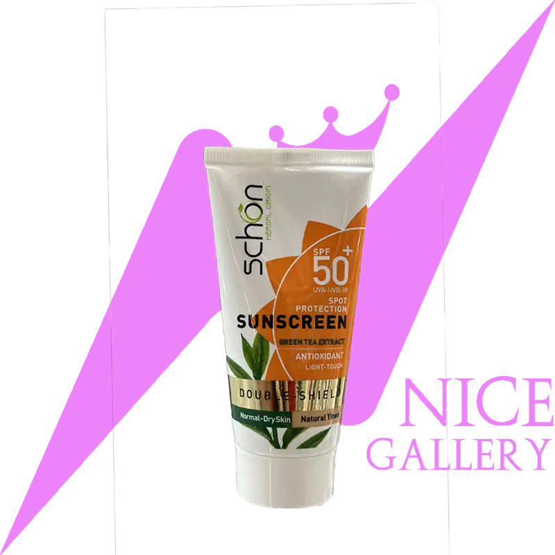 schon-double-shade-tinted-sun-screen-spf50-for-normal-dry-skin-50ml مناسب پوست های خشک و نرمال دابل شید شون آفتاب ضد رنگ طبیعی spf50 مدل دابل شید