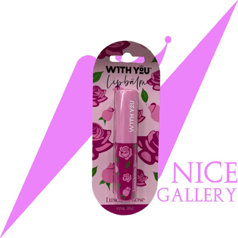 with-you-lip-balm-luscious-rose-pink-tint بالم لب گل رز ویت یو